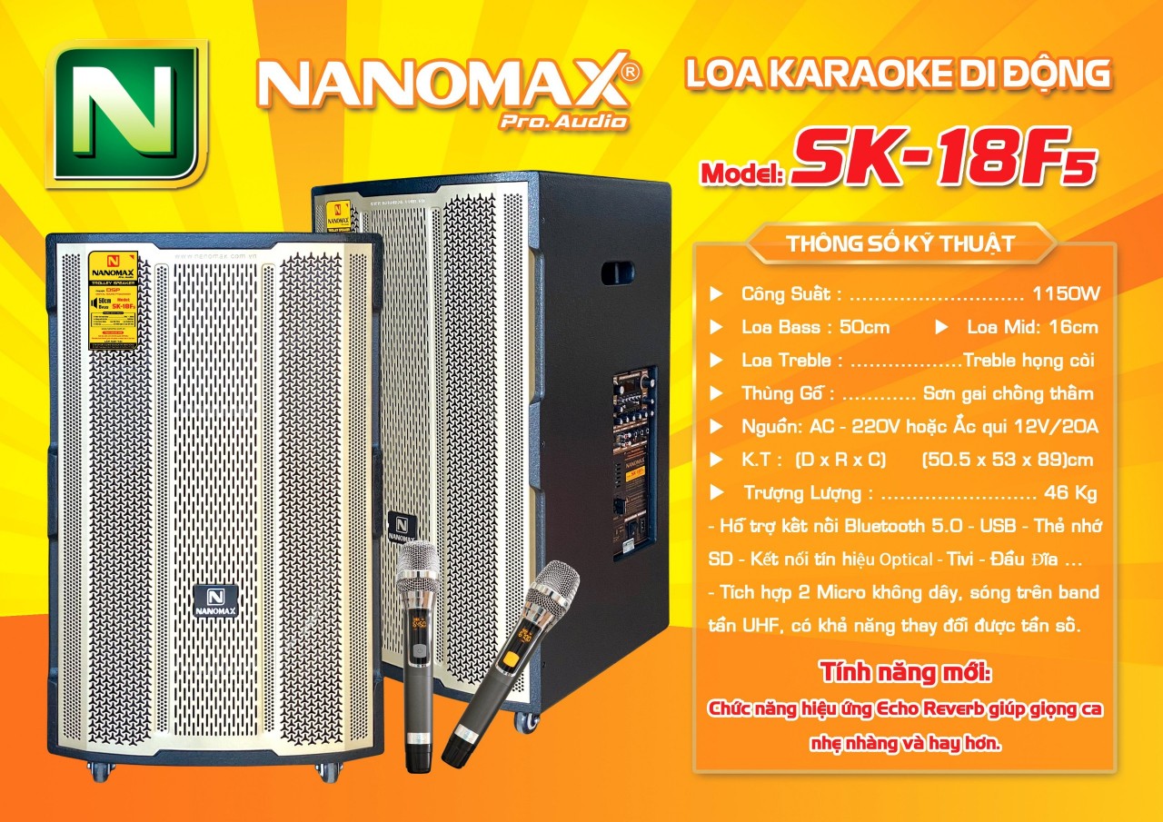 LOA KÉO GỖ NANOMAX 5 TẤC SK-18F5(MỚI 2023)