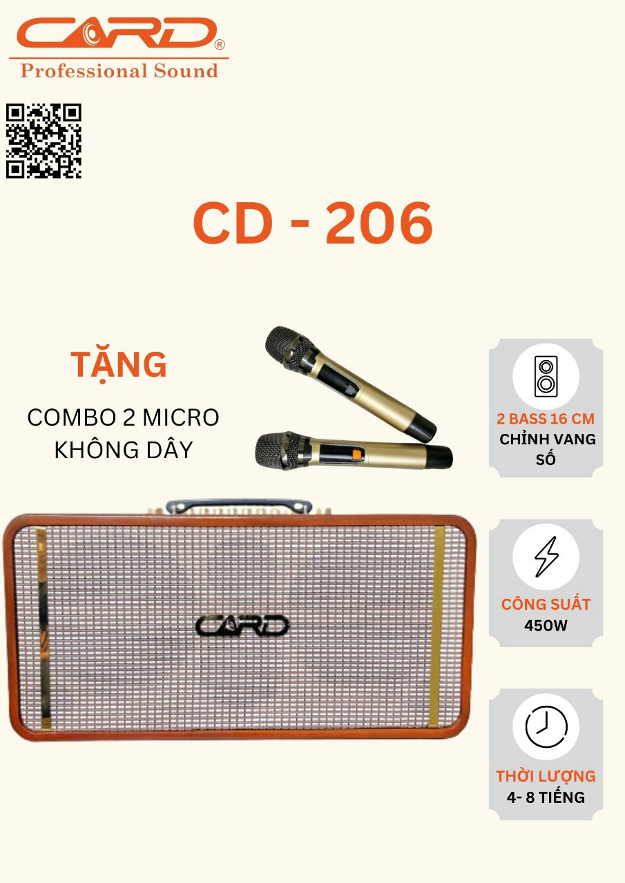 Loa Bluetooth di động Card CD-206