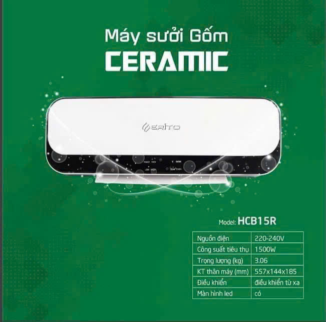 Máy sưởi gốm ceramic Erito HCB15R