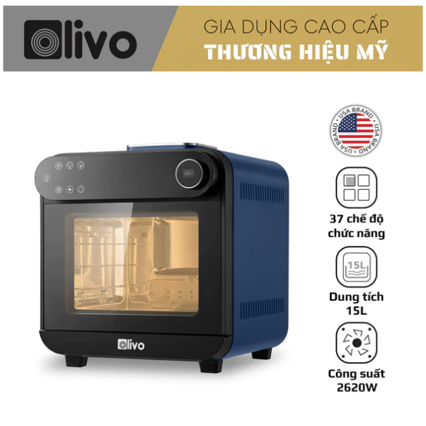 Nồi chiên không dầu điện tử kết hợp hấp 15 lít Olivo SF15