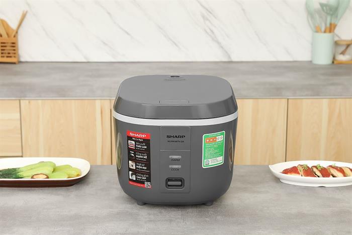 Nồi cơm nắp gài Sharp 1.8 lít KS-PR19ETV-GR(mẫu 2025) 